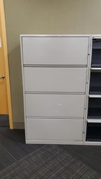 [#D10-13] Metal 4-High Lateral File Cabinet, Grey