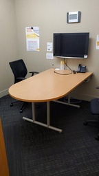 [#C7-14] 6' Bullet Shape Meeting Table, Maple