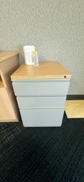 [#D16-42] Metal BBF Ped with Top, Grey/Maple