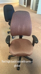 [#B13-11] Highback Red Task Chair with Arms