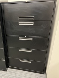 [#D12-52] Black 5-Drawer Filing Cabinet