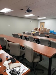 [#B13-4] Rolling Chairs w/Arms - Gray