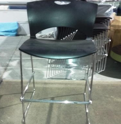 [#B1-194] Black Guest Stool with Metal Legs