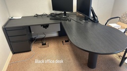 [#E6-3] Black Office Desk