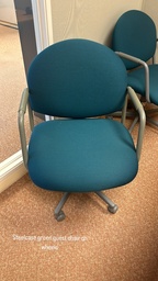 [#B8-19] Green Guest Chair on, wheels