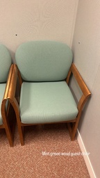 [#B8-59] Mint Green Wood Guest Chair