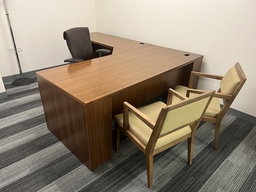 [#E6-1] AllSteel L-Shaped Wood Desk