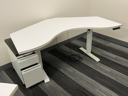 [#E10-30] White Sit-Stand Table