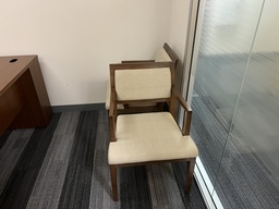 [#B8-45] Beige Wood Guest Chair