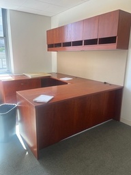 [#E8-19] Private Office U Shape Deskw/ Hutch