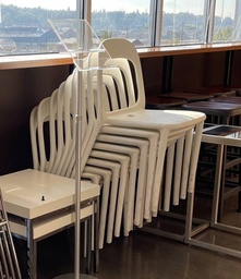 [#B4-5] White Stacking Chairs