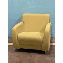 [#B12-4] 1223/NC - Sela YELLOW Lounge Chair And A Half, Non-Contrast, Sled Base (31Wx33Dx29H)