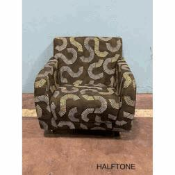 [#B12-5] 1223/NC - Sela BROWN SWIRL Lounge Chair And A Half, Non-Contrast, Sled Base (31Wx33Dx29H)