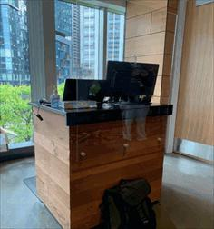 [#I13-75] COVID-19 Mounted Plexi Shield for Millwork Podiums (48Hx32W)