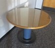 [#C9-61] Round Wood Table with Cylinder Base (42"D)