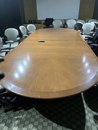 [#C6-34] Wooden Oval Boardroom Table - 14x72