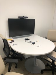 [#C8-126] Haworth Conference Table - Double Monitor Stand