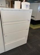 [#D10-11] White 4 Drawer Lateral Filing Cabinet (36x54x18)