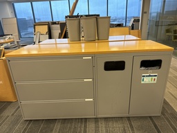 [#D12-3] Filing Cabinet with Waste Receptacles 