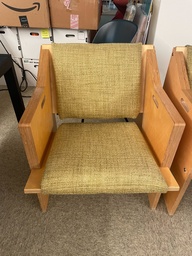 [#B8-2] Lime Green Upholstered Wood Chair