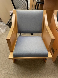 [#B8-19] Blue Upholstered Wood Chair