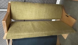 [#B2-58] Light Green Upholstered Wood Bench