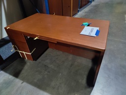 [#E3-62] Wooden Hayworth Desk with One Pedestal - 66"X24"