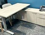 [#E9-223] L-Shaped Desk w/adjustable height (LH) (one piece) (58 W X 29 D | Credenza 64 W X 16 D)