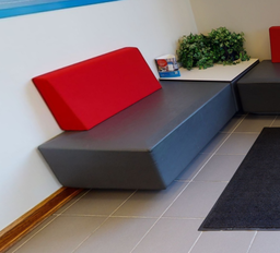 [#B12-1] Red/ Grey Lounge Chair