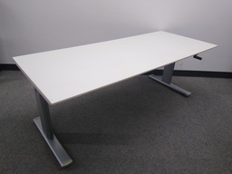 [#E9-19] White Knoll Desk w/ Height Adjustable Crank Base (72X30)