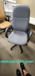 [#B13-190] Steelcase Chair, Blue/Green