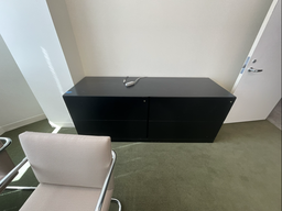 [#D5-115] Double 2-Drawer Cabinet, Black