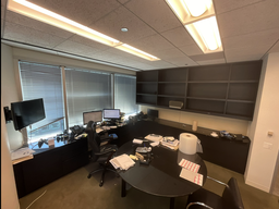 [#E8-136] Private Office Suite, Black w/Marble Top Surfaces