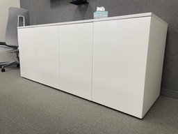 [#D5] White Credenza, 4-Door: 72”W x 30”H x 24”D