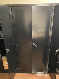 [#D21-25] Steelcase Black Metal Cabinet