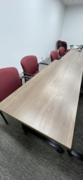 [#C13] Wood Table with Wheels, 60” x 24”