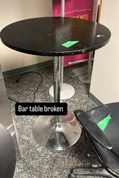 [#C3-7] Black Bar Table (broken) - recycle