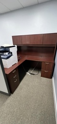 [#E9-118] L-Shape Desk w/ Overhead Storage