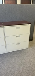 [#D8-43] 3-Drawer Brown Top File Cabinet