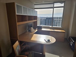 [#E7-5] Right U-Desk w/ Hutch (96Wx102Dx30H)