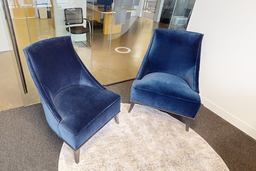 [#B12-9] Blue Lounge Chairs