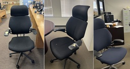 [#B13-12] Black task chairs *poor condition