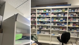 [#D4-31] Tall white bookshelves with trim (can be used individually or connected)