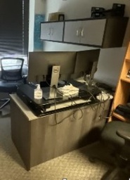 [#E6-16] L-Shaped Grey Desk