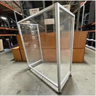 [#K10-11]  U-Shaped Plexi Screens W/Casters and Temperature Holes (45Wx72Hx21D)