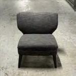 [#B12-29] Lounge Chair, Dark Grey W/ Light Brown Streaks, Dark Brown Legs