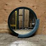 [#J2-62] Mirror W/Green Fabric, 28Dia