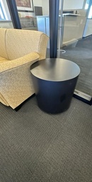 [#C11-82] Round Cylinder Side Table Black - D 20, H 22