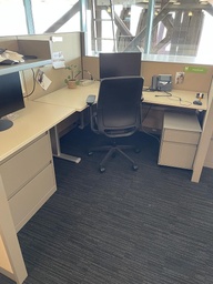 [#E10-95] L-Shaped Height Adjustable Desk (RH) W 70, R D 46, D 23