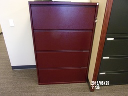 [#D10-37] Hm Meridian 4 Drawer Lateral Burgundy
